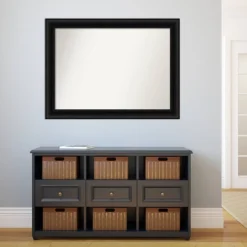 44" X 33" Non-Beveled Parlor Black Wall Mirror - Amanti Art: Modern Rectangle, Polystyrene Frame, Includes Mounting Hardware -Amanti Art GUEST 9fed48b2 672a 4d60 bbec ce7ad5c8c3be