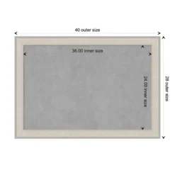 40"x28" Cottage Framed Magnetic Board White/Silver - Amanti Art: Wall Mount, Metal, Home & Office Decor -Amanti Art GUEST a05b4722 4e0c 41b0 bc09 ed163c41ea22