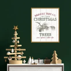 16" X 20" Christmas Tree Farm Sign By Wild Apple Portfolio Framed Canvas Wall Art - Amanti Art -Amanti Art GUEST a06119f0 f62a 4e66 b4e3 1c1529e0802b