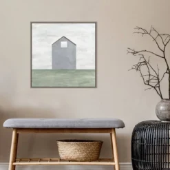 22" X 22" Rural Barn Simplicity III By Courtney Prahl Framed Canvas Wall Art Gray Wash - Amanti Art -Amanti Art GUEST a074ddc3 13ac 4caf a9e8 6a377a5ef473