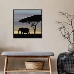22" X 22" Savanna Elephant I By James Burghardt Framed Canvas Wall Art Black - Amanti Art -Amanti Art GUEST a19372eb faa8 4088 a6b3 afc69c23d6e7