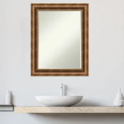 Amanti Art Manhattan Bronze Petite Bevel Wood Bathroom Wall Mirror 29.5 X 23.5 In. -Amanti Art GUEST a39a3f5e d94e 4489 a6eb feddd74935fd