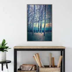 22" X 33" Winter Trees At Lake Michigan By Michelle Calkins Framed Canvas Wall Art Gray Wash - Amanti Art -Amanti Art GUEST a40a7a9d e4d0 40bd b746 49555e0d6cca