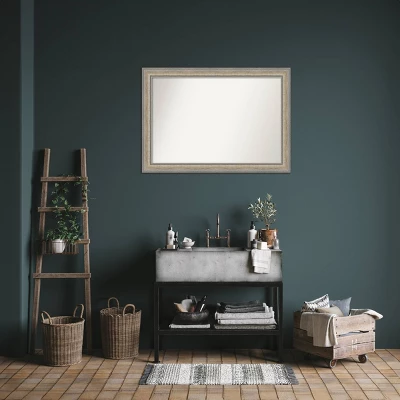 41"x29" Non-Beveled Wood Bathroom Wall Mirror Fleur Silver - Amanti Art: Modern Rectangular Design, Wall Mounted, Includes Hardware 8 41"x29" Non-Beveled Wood Bathroom Wall Mirror Fleur Silver - Amanti Art: Modern Rectangular Design, Wall Mounted, Includes Hardware - Image 6