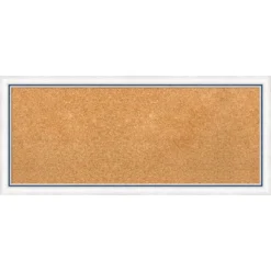 32"x14" Morgan Wood Frame Natural Cork Board White/Blue - Amanti Art: Wall Mount, Bulletin Board, No Choking Hazard -Amanti Art GUEST a48be309 2540 4003 ba48 6e880aea1a00