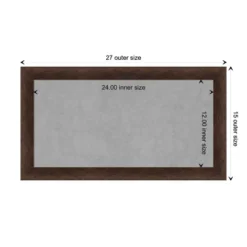 27"x15" Narrow Framed Magnetic Board Warm Walnut - Amanti Art: Real Wood, Wall-Mounted, Office & Home Decor -Amanti Art GUEST a4976e0b 9599 4793 be9b 2e7abfd69a1b