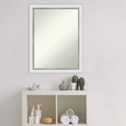 21" X 27" Non-Beveled Eva Narrow Bathroom Wall Mirror Gold - Amanti Art -Amanti Art GUEST a511413d 17d9 4f34 9104 e6fbc635b7c8