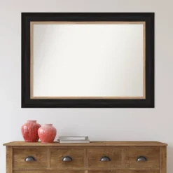43" X 31" Non-Beveled Vogue Black Wall Mirror - Amanti Art -Amanti Art GUEST a522c3f3 4bbe 4e8b 887c ec1573b5f30a