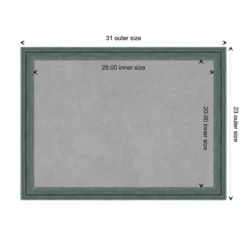 31"x23" Upcycled Framed Magnetic Board Teal/Gray - Amanti Art: Wall Mount, Metal, Office/Home Use -Amanti Art GUEST a54bdb11 c2fb 45b0 911a fafb28f5d2c7