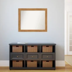 32" X 26" Non-Beveled Carlisle Blonde Wood Wall Mirror - Amanti Art -Amanti Art GUEST a5525434 814a 4d8b 9ccc b4fce24dafdc