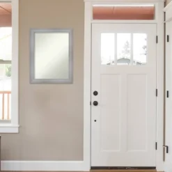 22" X 28" Non-Beveled Flair Polished Nickel Wall Mirror - Amanti Art -Amanti Art GUEST a591ed9a ed15 465b a89b a5febaaf0387