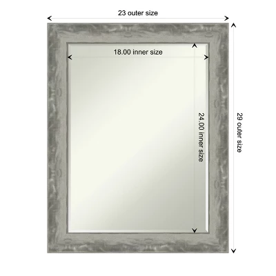 Amanti Art Waveline Silver Narrow Petite Bevel Bathroom Wall Mirror 28.5 X 22.5 In. 5 Amanti Art Waveline Silver Narrow Petite Bevel Bathroom Wall Mirror 28.5 X 22.5 In. - Image 3
