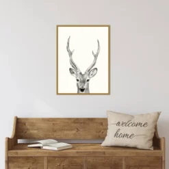 18" X 24" Animal Mug IV Deer By Victoria Borges Framed Canvas Wall Art Gold - Amanti Art -Amanti Art GUEST a6c5c840 ebc0 4a24 9041 18c053251e94