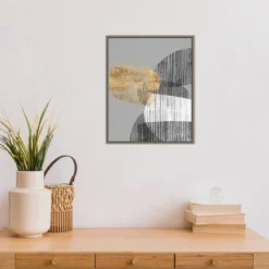 16" X 20" Adjacent Shapes I By Jennifer Goldberger Framed Canvas Wall Art - Amanti Art -Amanti Art GUEST a6ed41eb f383 4da4 b462 5e527134078a