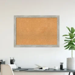Amanti Art Dove Greywash Narrow Framed Corkboard, Natural Cork -Amanti Art GUEST a71ce2a8 1391 47e1 b50d b3ad3789a01e