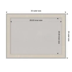 32"x24" Cottage Wood Frame Gray Cork Board White/Silver - Amanti Art -Amanti Art GUEST a7262baa ccb4 4d17 ae86 a50fcccff8aa