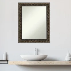 Amanti Art Intaglio Embossed Black Petite Bevel Wood Bathroom Wall Mirror 28.5 X 22.5 In. 19 Amanti Art Intaglio Embossed Black Petite Bevel Wood Bathroom Wall Mirror 28.5 X 22.5 In. -Amanti Art GUEST a72fcf09 bd96 407b a79a 21d4b8e74cd6