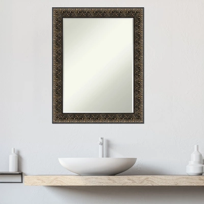 Amanti Art Intaglio Embossed Black Petite Bevel Wood Bathroom Wall Mirror 28.5 X 22.5 In. 11 Amanti Art Intaglio Embossed Black Petite Bevel Wood Bathroom Wall Mirror 28.5 X 22.5 In. - Image 9