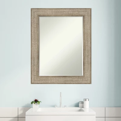 Amanti Art Trellis Silver Petite Bevel Wood Bathroom Wall Mirror 30 X 24 In. 7 Amanti Art Trellis Silver Petite Bevel Wood Bathroom Wall Mirror 30 X 24 In. - Image 5