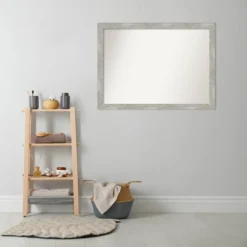 42" X 31" Non-Beveled Dove Narrow Bathroom Wall Mirror Gray Wash - Amanti Art -Amanti Art GUEST a880e0e4 eb86 42c3 8b91 379f91b453a6