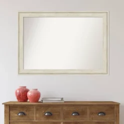 41" X 29" Non-Beveled Regal Birch Cream Wall Mirror - Amanti Art -Amanti Art GUEST a97cf4e1 806b 4714 9504 5172421e33f6