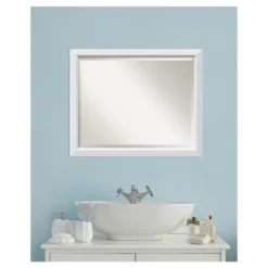 32" X 26" Blanco Wood Framed Wall Mirror White - Amanti Art 11 32" X 26" Blanco Wood Framed Wall Mirror White - Amanti Art -Amanti Art GUEST a9fe6d32 f0e1 4209 80f7 0c97b04b4b6b