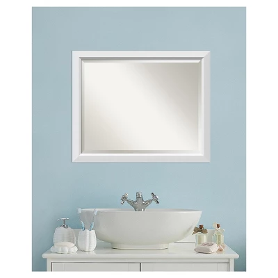 32" X 26" Blanco Wood Framed Wall Mirror White - Amanti Art 6 32" X 26" Blanco Wood Framed Wall Mirror White - Amanti Art - Image 4