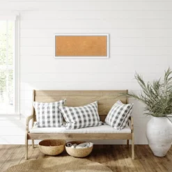 32"x14" Morgan Wood Frame Natural Cork Board White/Blue - Amanti Art: Wall Mount, Bulletin Board, No Choking Hazard -Amanti Art GUEST aacb1eae df57 4ee5 aa5b 5cfd7322519c