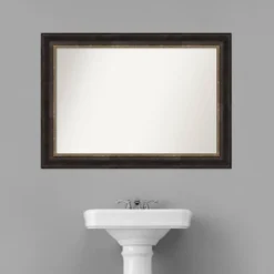42" X 30" Non-Beveled Varied Black Bathroom Wall Mirror - Amanti Art -Amanti Art GUEST ab2b2c3c 2ec5 42f1 90de 2d10c244bed5