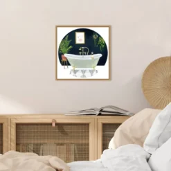 16" X 16" Homebody Collection C Bath By Victoria Borges Framed Canvas Wall Art Brown - Amanti Art -Amanti Art GUEST ab54bfba ed24 4a04 820a 8b0a9ad51014