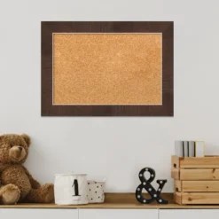 Amanti Art Wildwood Brown Narrow Framed Corkboard, Natural Cork -Amanti Art GUEST abde49ba dd0b 4078 a460 093aa8ab42e4