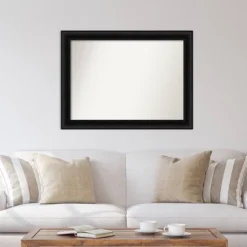 44" X 33" Non-Beveled Parlor Black Wall Mirror - Amanti Art: Modern Rectangle, Polystyrene Frame, Includes Mounting Hardware -Amanti Art GUEST ac38c2da b1b9 4476 a617 20285f6c6c3f