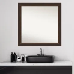 31" X 31" Non-Beveled Lara Wood Bathroom Wall Mirror Bronze - Amanti Art 15 31" X 31" Non-Beveled Lara Wood Bathroom Wall Mirror Bronze - Amanti Art -Amanti Art GUEST ad25ae4f 7eac 48c2 b7d7 055ffa723ac7