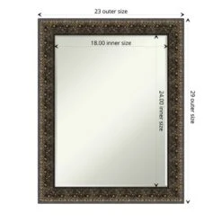 Amanti Art Intaglio Embossed Black Petite Bevel Wood Bathroom Wall Mirror 28.5 X 22.5 In. 13 Amanti Art Intaglio Embossed Black Petite Bevel Wood Bathroom Wall Mirror 28.5 X 22.5 In. -Amanti Art GUEST add53ef7 5586 4b70 9931 aa52a4660ea4