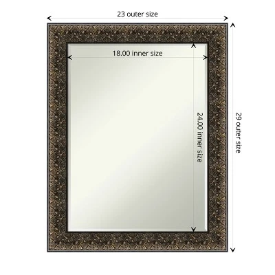 Amanti Art Intaglio Embossed Black Petite Bevel Wood Bathroom Wall Mirror 28.5 X 22.5 In. 5 Amanti Art Intaglio Embossed Black Petite Bevel Wood Bathroom Wall Mirror 28.5 X 22.5 In. - Image 3