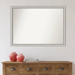 41" X 30" Non-Beveled Salon Silver Narrow Bathroom Wall Mirror - Amanti Art -Amanti Art GUEST aded34d6 db32 474d 9024 5461b32a9a18