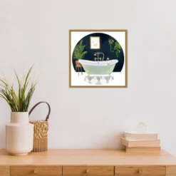 16" X 16" Homebody Collection C Bath By Victoria Borges Framed Canvas Wall Art Gold - Amanti Art -Amanti Art GUEST ae060875 7507 4ff5 b49f 57dd902900c7
