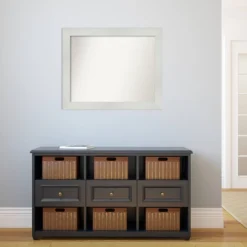 33" X 27" Non-Beveled Mosaic White Wall Mirror - Amanti Art -Amanti Art GUEST af13540e d363 468a b019 95847c52ea40