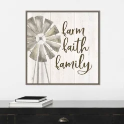 22" X 22" Farm Life III Farm Faith Family By Tara Reed Framed Canvas Wall Art Gray Wash - Amanti Art -Amanti Art GUEST af5284ef 7b3e 42cc be55 d377b8a58056