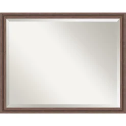 Amanti Art Distressed Rustic Brown Beveled Wood Bathroom Wall Mirror -Amanti Art GUEST b0969d77 12d4 457e 8ee7 23093d4d0728