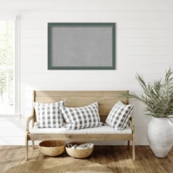 39"x27" Upcycled Framed Magnetic Board Teal/Gray - Amanti Art: Wall Mount, Metal, Home & Office Decor -Amanti Art GUEST b0f2b13f ea3a 4b5d 93b6 739a696dda02