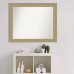 32" X 26" Non-Beveled Mosaic Bathroom Wall Mirror Gold - Amanti Art -Amanti Art GUEST b11d9545 d504 43a9 9823 70d343b0140a