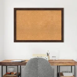 39"x27" Narrow Wood Frame Natural Cork Board Warm Walnut - Amanti Art: Wall Mounted, Bulletin Display -Amanti Art GUEST b14ee37c ee73 43d5 b438 72bb3bb91aab