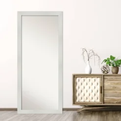 29" X 65" Non-Beveled Mosaic White Full Length Floor Leaner Mirror - Amanti Art -Amanti Art GUEST b1a905ca 3164 4dce 8fa3 54eb9176950e