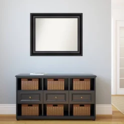 34" X 28" Non-Beveled Grand Bathroom Wall Mirror Black - Amanti Art -Amanti Art GUEST b1b7a39a e4ba 4a15 92c3 032dfe1a4b91 1