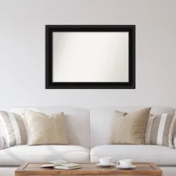 42" X 30" Non-Beveled Parlor Black Wall Mirror - Amanti Art -Amanti Art GUEST b21c0739 d1a7 46da 9c55 c3f95e3d5d51