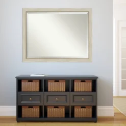 44" X 34" Beveled Parthenon Cream Wood Wall Mirror - Amanti Art -Amanti Art GUEST b2268df5 68a7 448d 95b0 430dfb367958