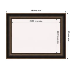 34"x26" Villa Wood Frame White Cork Board Oil Rubbed Bronze - Amanti Art: Bulletin Board, Wall Mounted, No Choking Hazard -Amanti Art GUEST b2ad6ede 6ad1 45df 8d55 a10808845059