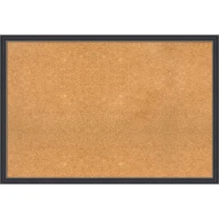 38"x26" Stylish Wood Frame Natural Cork Board Black - Amanti Art: Wall Mount, Decorative, 2ft X3ft -Amanti Art GUEST b3ad1d2a 63b6 4e54 a1fb 46c6687e520f