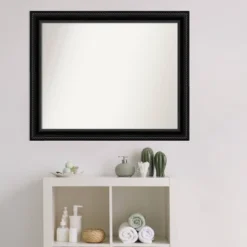 32" X 26" Non-Beveled Corded Bathroom Wall Mirror Black - Amanti Art -Amanti Art GUEST b42d1db8 5db0 4115 8bf5 679d775c29d4